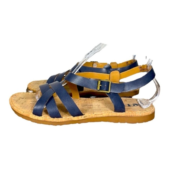 Korks Jerrik Women's Size 9 Shoes Blue Faux Leather Strappy Comfort Sandal - Picture 3 of 5